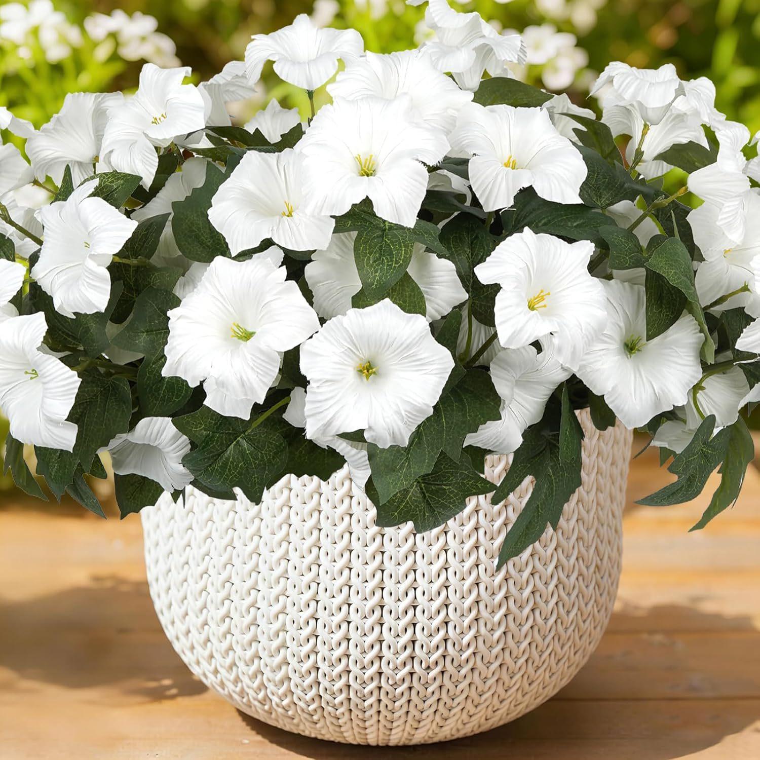 Artificial Fake Flowers Plants for Outdoor Decoration,2PCS Faux Decorative Flower for Home Garden, Porch, Window Box & Yard,Spring/Summer Artificial Flower Plant for Seasonal Celebrations