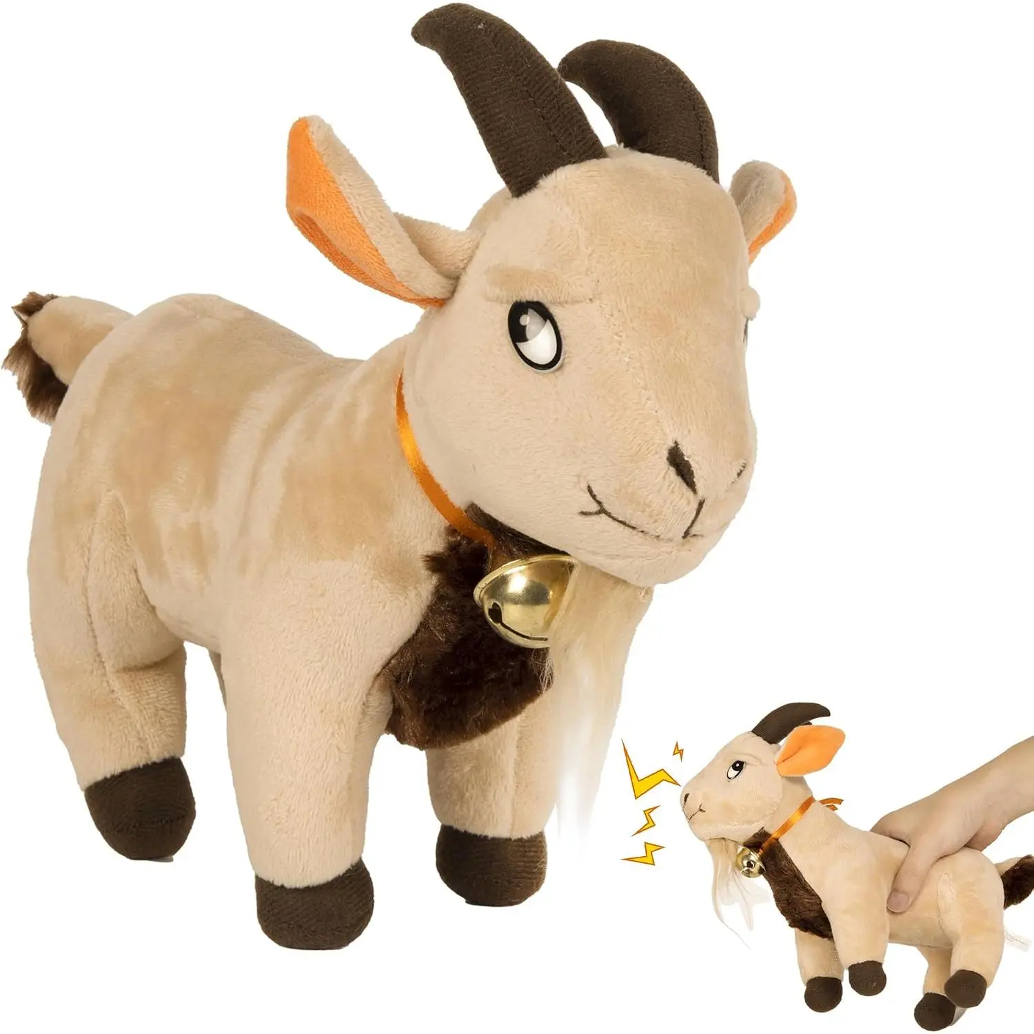 Screaming Goat Toy – 11" Plush Desk Toy Makes Hilarious Screaming Sound - Funny Gag Gift for Friends and Coworkers