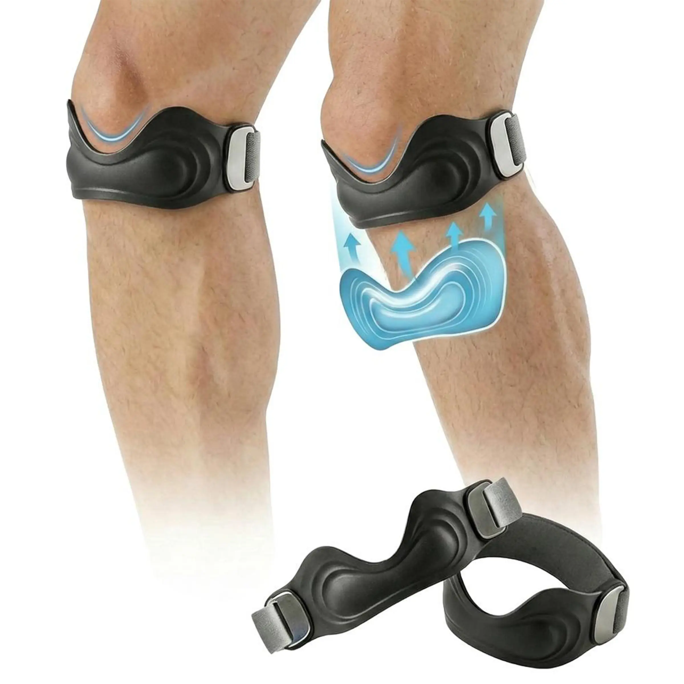 Secure-Fit Patella Knee Band with Adjustable Silicone Strap, Stabilizes Kneecap and Relieves Pain During Workouts and Activities, Knee Supporter