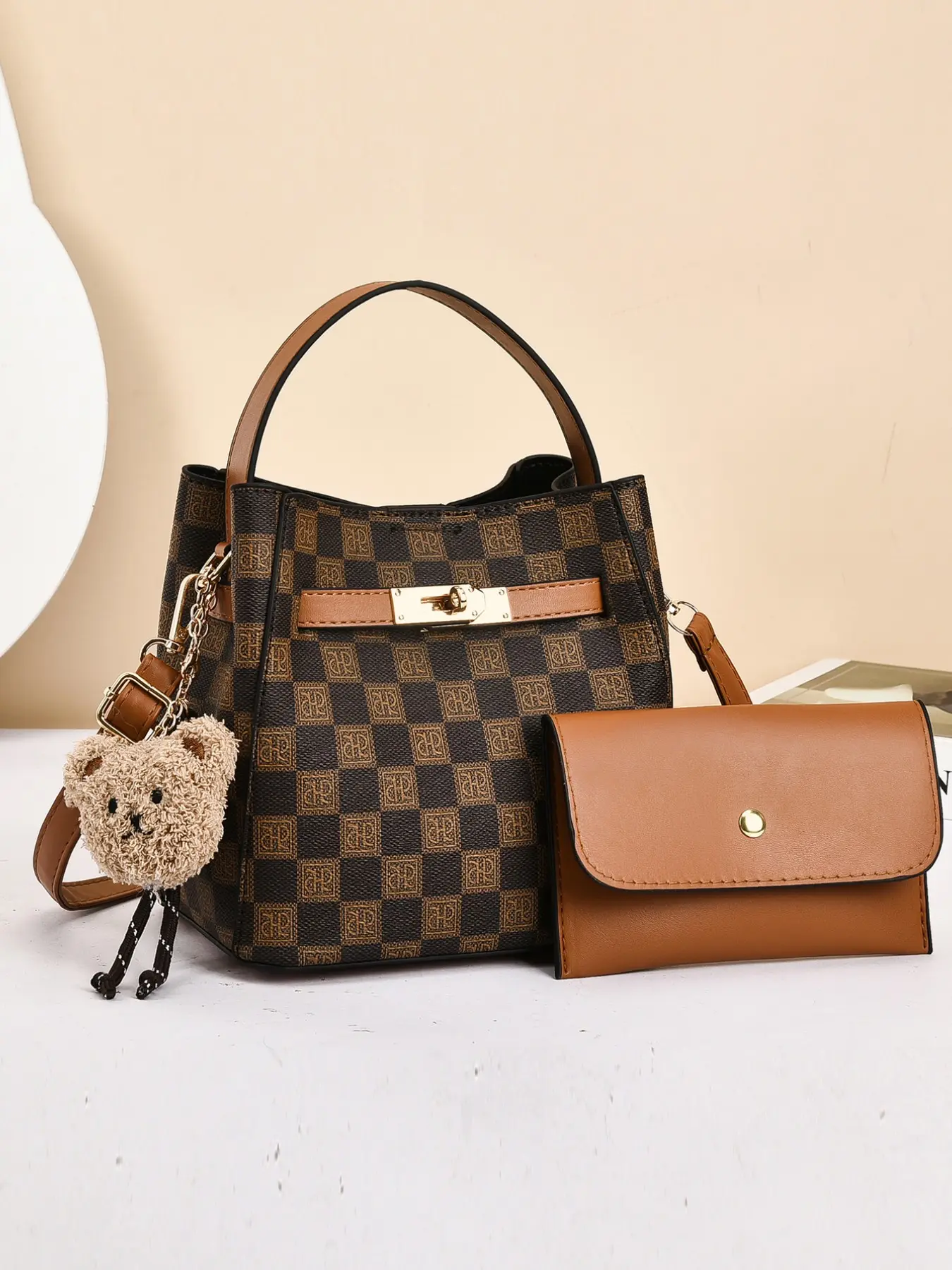 Fashion Two-Piece Retro Crossbody Handbag, Adjustable Shoulder Bag, Multi-Functional Large Capacity Bag, Stylish Design, Perfect for Travel and Shopping, Everyday Crossbody Bag