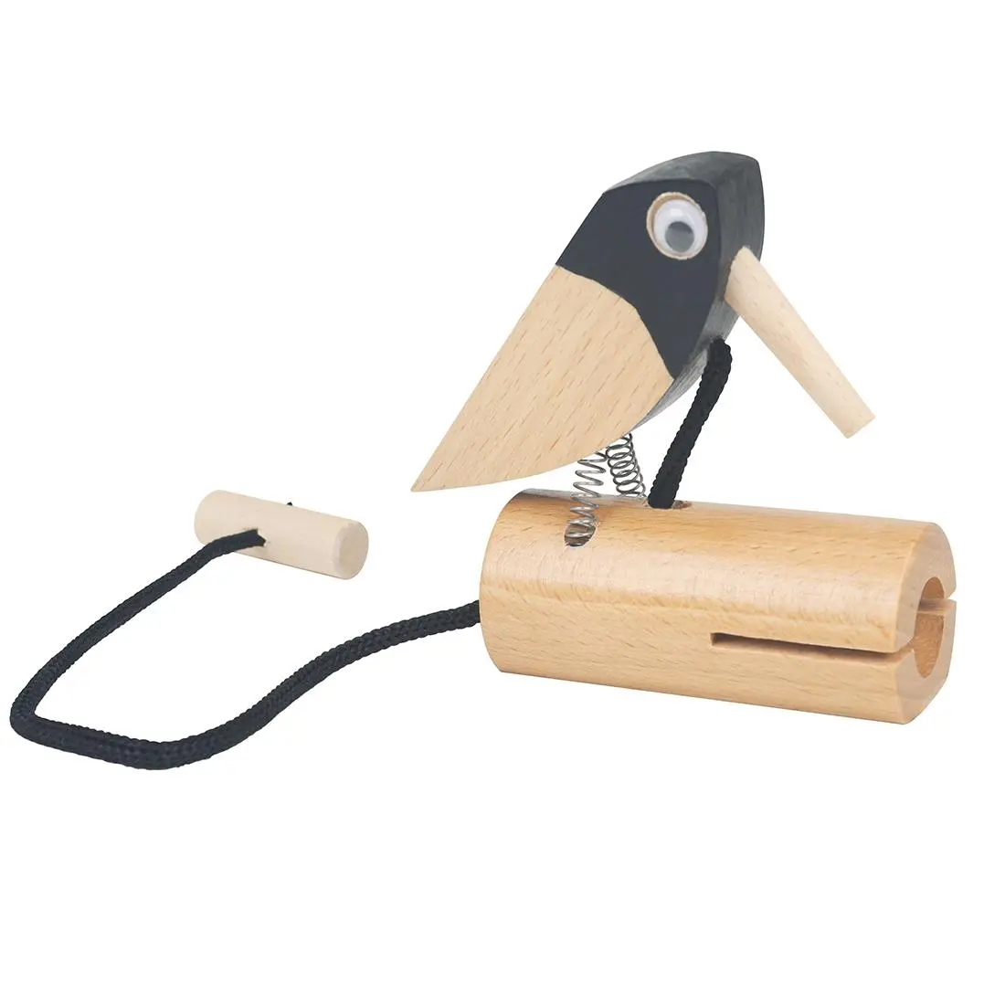 Wooden Woodpecker Toy for Early Education, Sharp Beak Bird Call Instrument, Natural Wooden Color, Educational Plaything for Kids, Natural Material