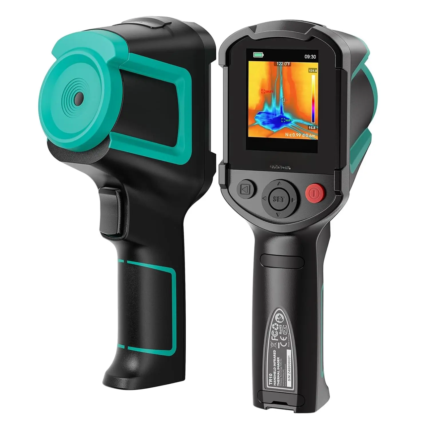 TR10 Handheld Thermal Imaging Camera with Electronic Sensor, Adjustable Emissivity, 192x192 Super Resolution, 25 Hz Refresh Rate, -4°F to 1022°F Range, 8-Hour Battery Life, 3000mAh, 8GB Storage, 6.6ft Drop Test Capability for Thermal Scans