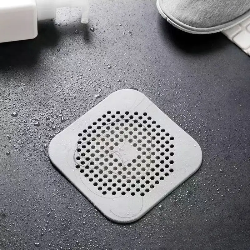 4 Piece Shower Silicone Drain Cover Set with Suction Cup, Hair Filtering Flat Stoppers, Ideal for Bathroom and Kitchen