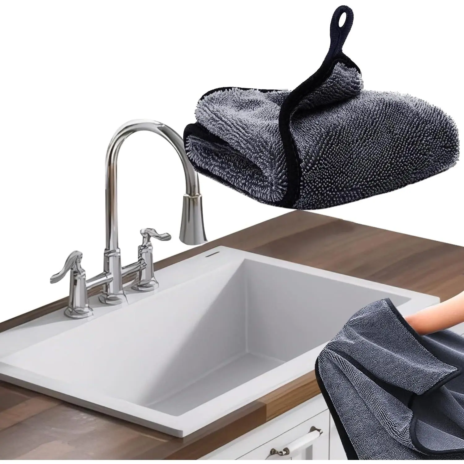 Shiny Shower Cleaning Wipes, Drying Towels, Shower Doors Wipes Drying Towels,16 * 24" Streak Free Glass Window Car Mirror Super Absorben Microfiber Cleaning Cloths (1pc grey16*24")