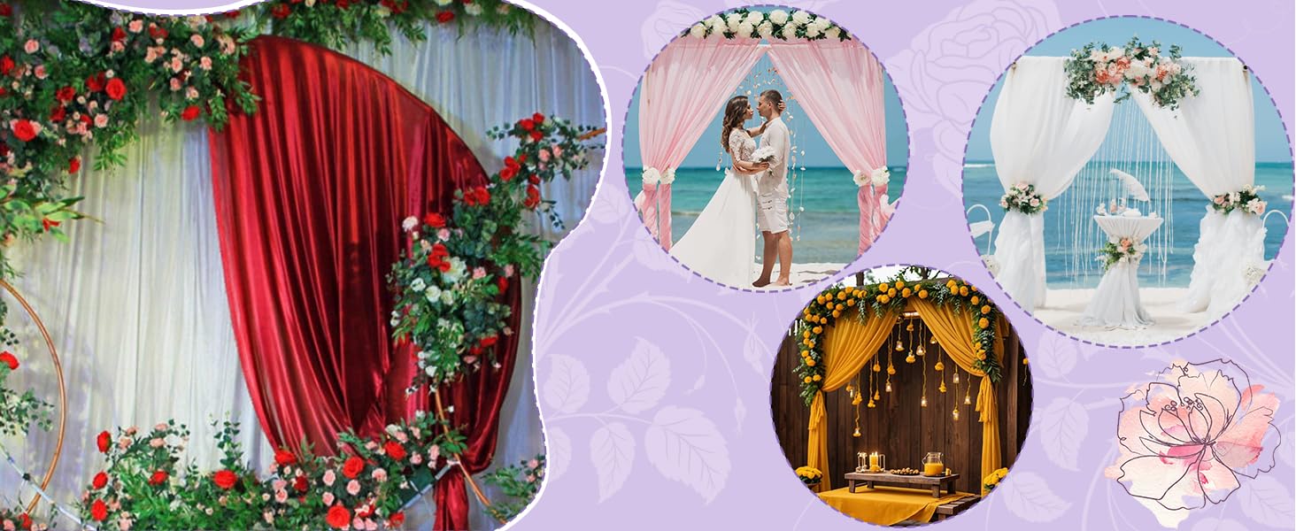 SUNDAY MIRTH 10ft x 10ft Gold Backdrop Curtains for Parties, Background with Rod Pockets for Weddings, Birthday, Baby Shower, Photography, Graduation Party Backdrop Drapes, 2 Panels