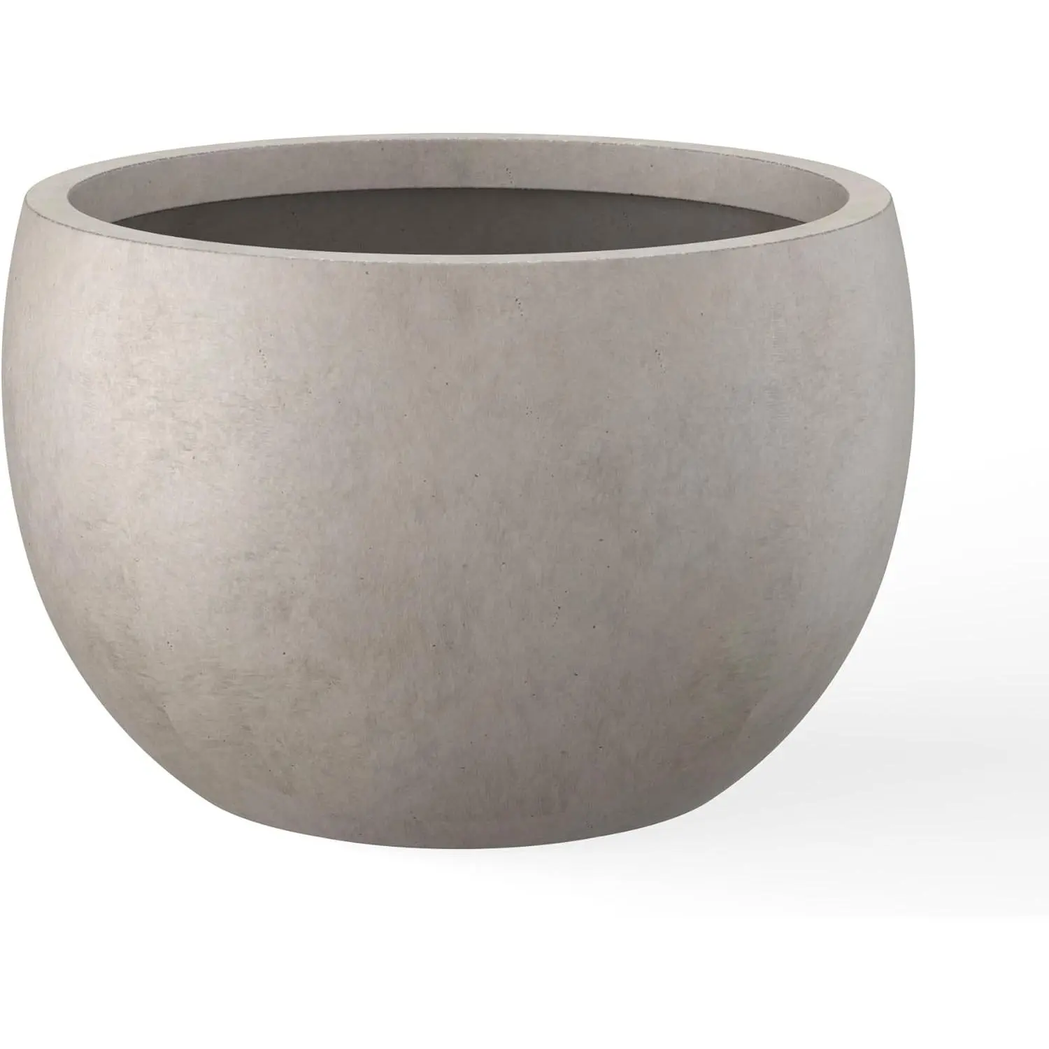11.8" Dia Round Concrete Planter, Outdoor/Indoor Large Bowl Plant Pots with Drainage Hole and Rubber Plug for Garden Patio Balcony Home, Weathered Concrete