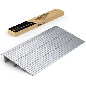 Nilight 3in Rise Portable Aluminum Wheelchair Ramp - Lightweight Portable Ramp, 34in L x 17.2in W x 3in H, 700 lbs Capacity, All-Weather Use for Door Thresholds, Home Steps