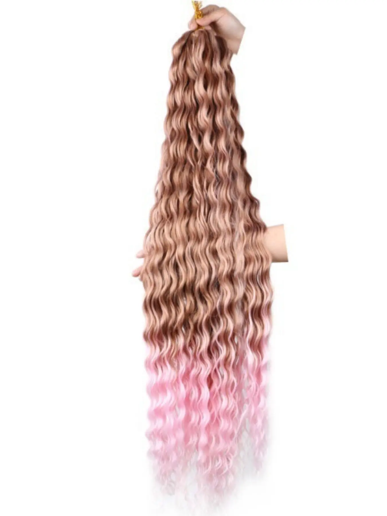 30 Inch Deep Wave Braiding Hair Extensions for Women, Synthetic Bulk Hair with Curly Wavy Texture, Long Hairpiece for Box Braids and Creative Hairstyles, Easy Styling Hair Extension for Daily and Special Looks