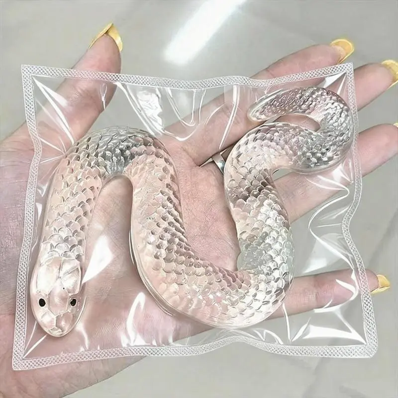 Hefengcl-Clear Snake TABA Squishy Toy/Mini Portable Novelty Fidget Sensory Toy/Prank Toy with Realistic Design/Perfect Gift for Holiday And Birthday Parties/High Quality Affordable Kids Toy