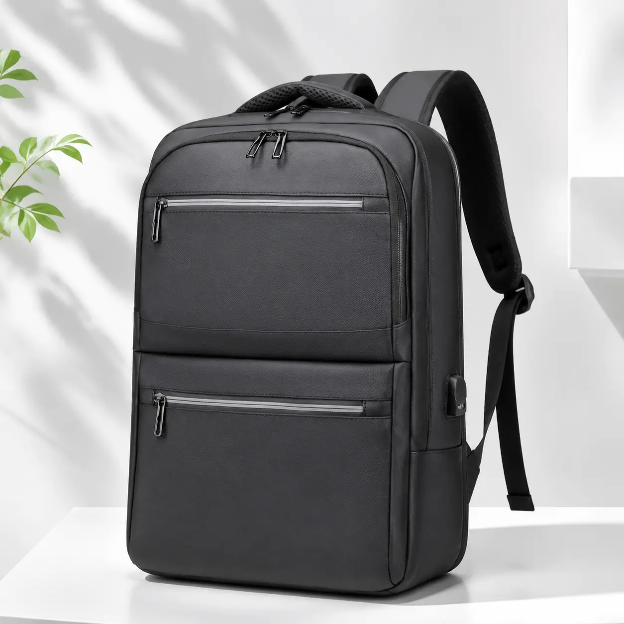 Daily Carry Laptop Backpack For Men 15 Inch Waterproof Oxford Business Bag USB Charging Travel Large Capacity Cushioned Straps Casual