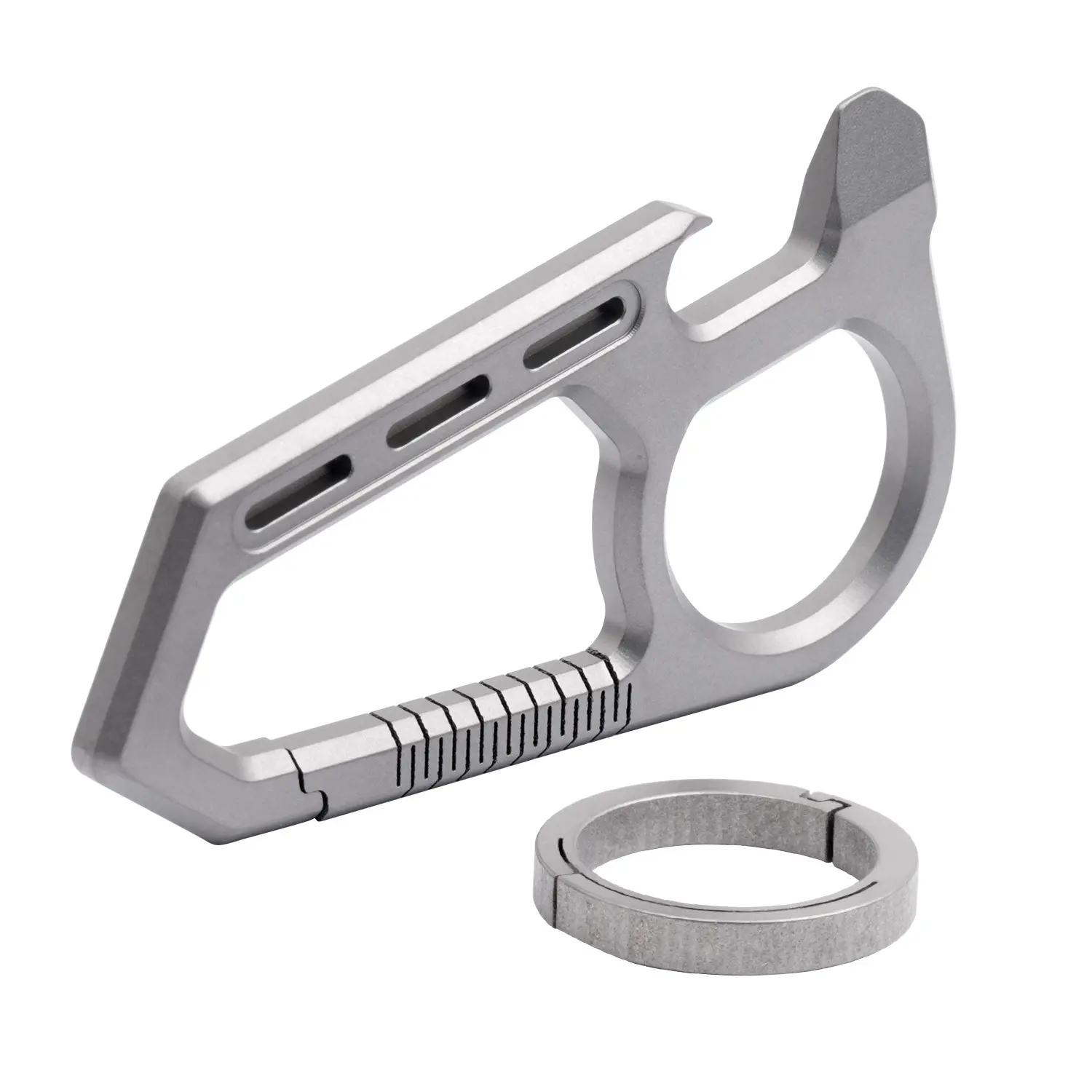 Multifunctional Edc Keychain, Bottle Opener, Can Opener, Ultra Portable Titanium Keychain, Men's Gift, Compact and Durable Design