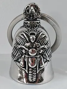 Motorcycle Bell Keychain for Men and Women, Cross Bell, Lucky Riding Bell, Urban Style, Durable and Fashionable, Perfect Gift for Bikers