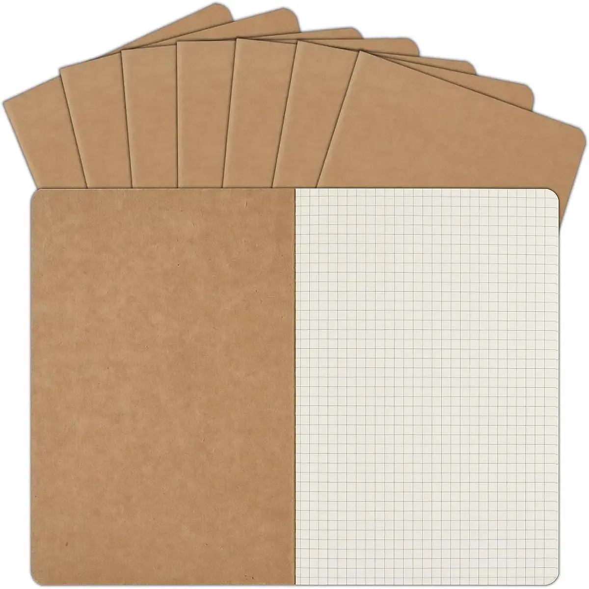 8-PACK A5 Graph Paper Notebooks, 60 Pages, 8.3x5.5 Inches, Office & School Composition Notebooks (Office Stationery)