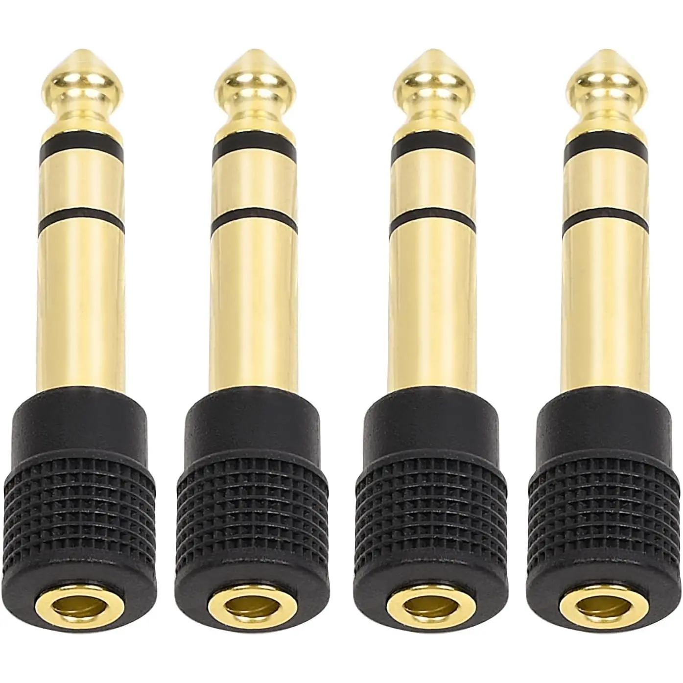 4-Pack 3.5mm to 1/4" Adapter, Upgrade Headphone Jack Adapter, 1/4" to 3.5mm Stereo Headphone Adapter  Plated for Aux , Headphones, Piano, Drums, Amp Adapters