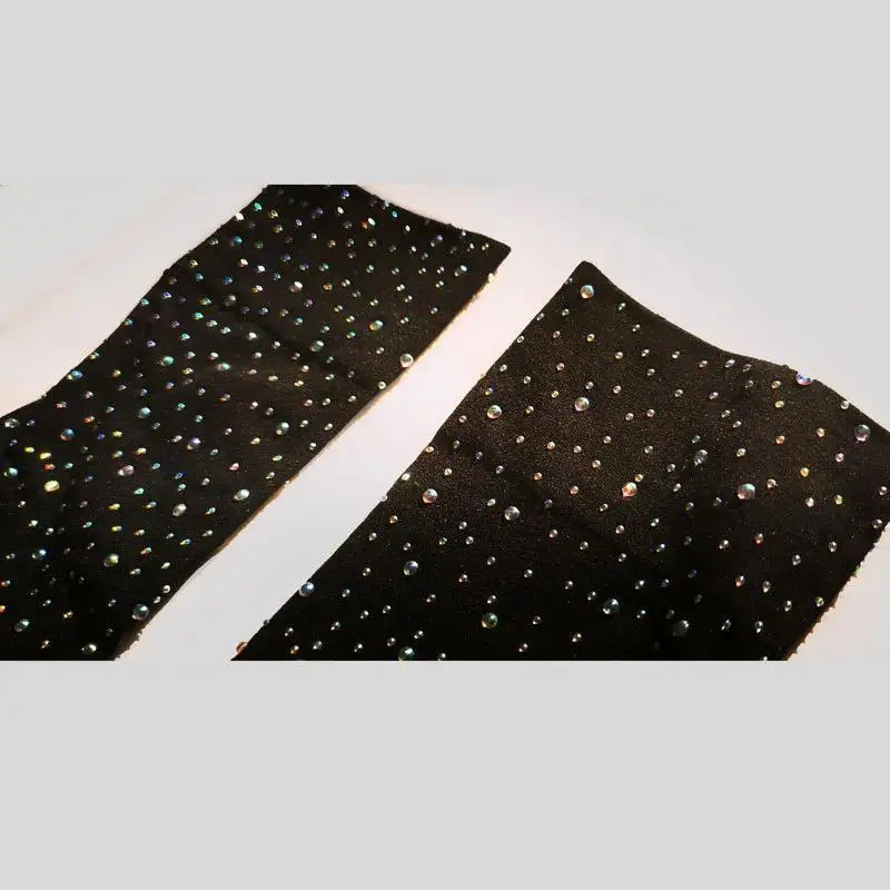 Women's Rhinestone Knee-High Sparkling Socks - Cute Lolita Look, Luxurious Elegant, 1-Size Fits, Single Pair Matching Socks for Dresses, One-Size Fits