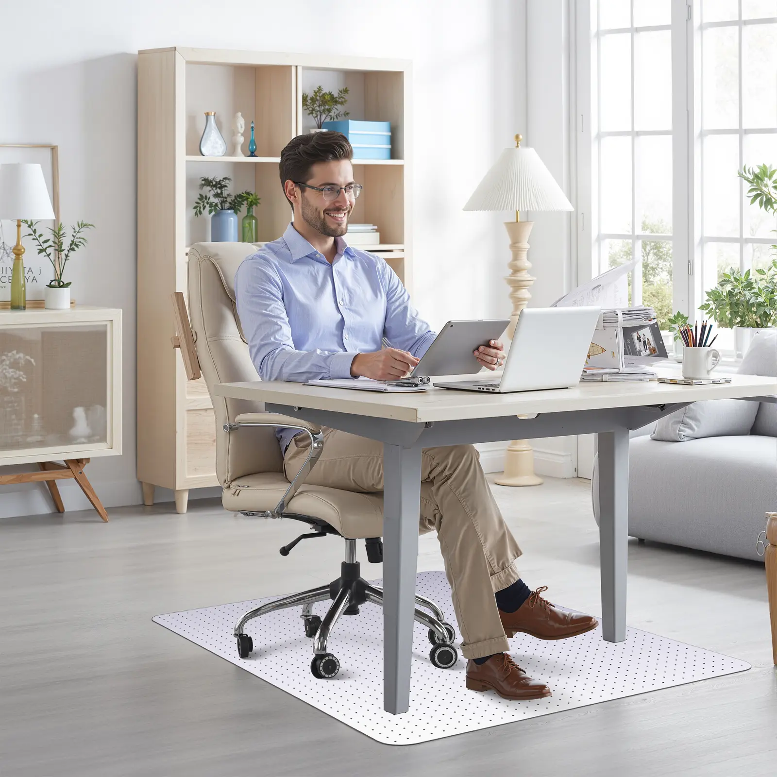 Heavy Duty Chair Mat for Carpeted Floors, Heavy Duty Clear Plastic Computer Mat with Non Slip Backing, Stay in Place Under Desk Protector for Rolling Work Gaming Chairs