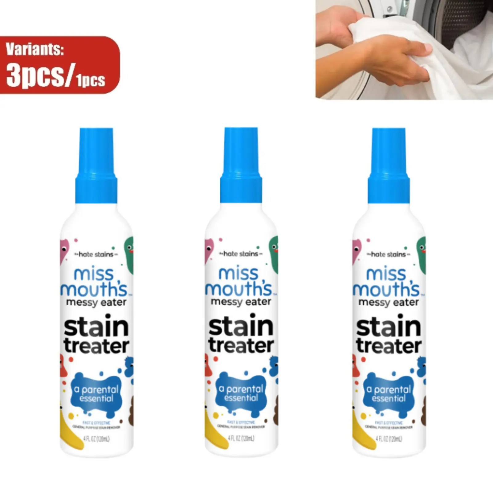 Spray Stain Remover for Newborn, Baby & Parental Essentials, No Dry Cleaning Needed, Removes Food, Grease, Coffee Off Laundry, Underwear, Fabric
