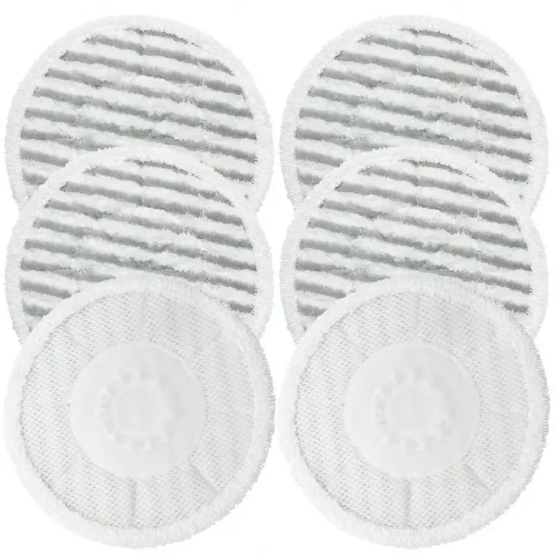 6-Pack Replacement Steam Mop Pads, Mop Replacement Heads, Mop Head Refills, Compatible with Shark Models, Removable, Steam Cleaning & Washing, Disinfected, Washable, Anti-Dirty Grip