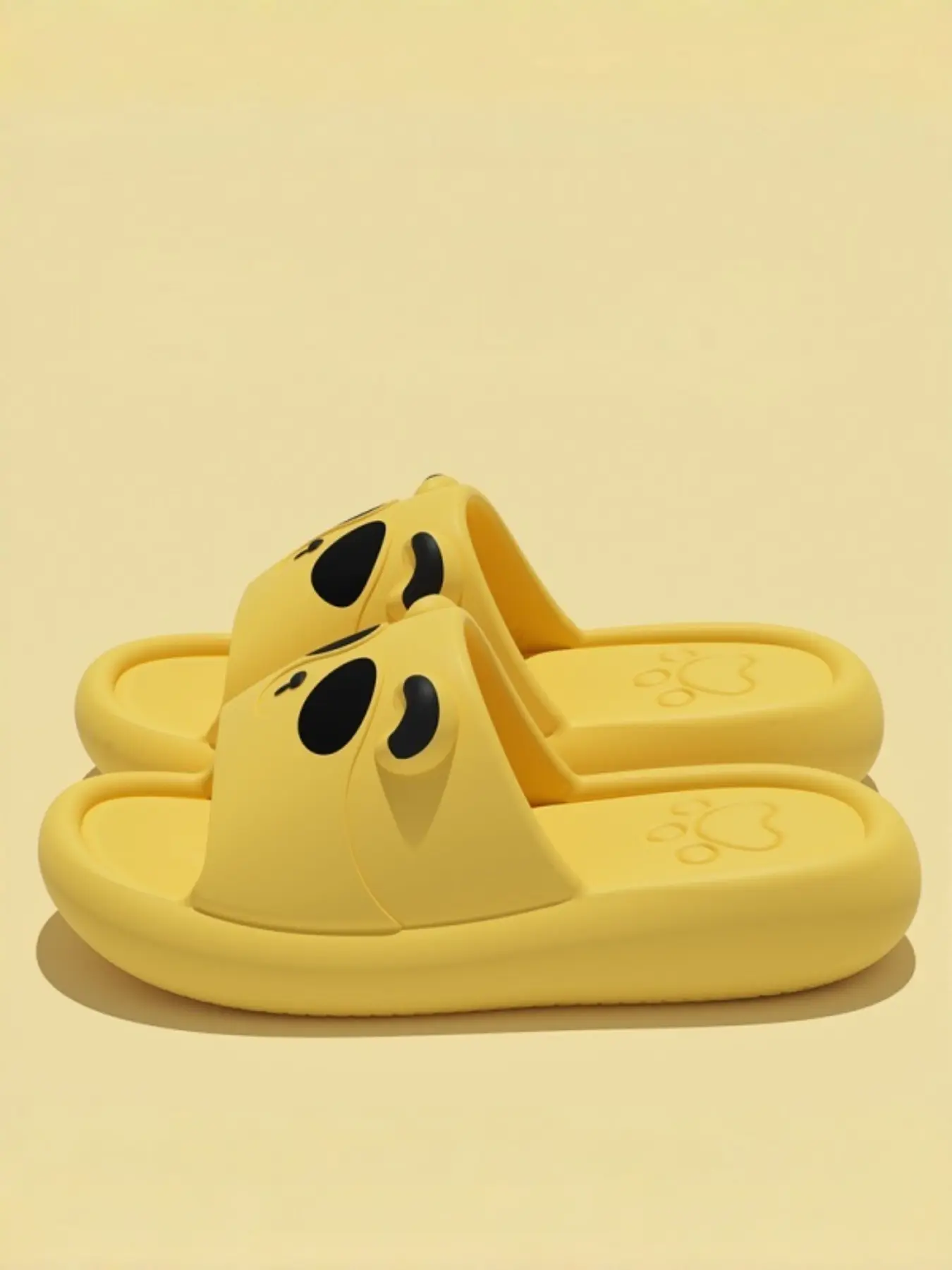 Cute Casual Cartoon Panda Thick Sole Slippers for Women, Soft Elastic Eva Anti-Slip Home Sandals, Student Outdoor Comfortable One-Strap Shoes