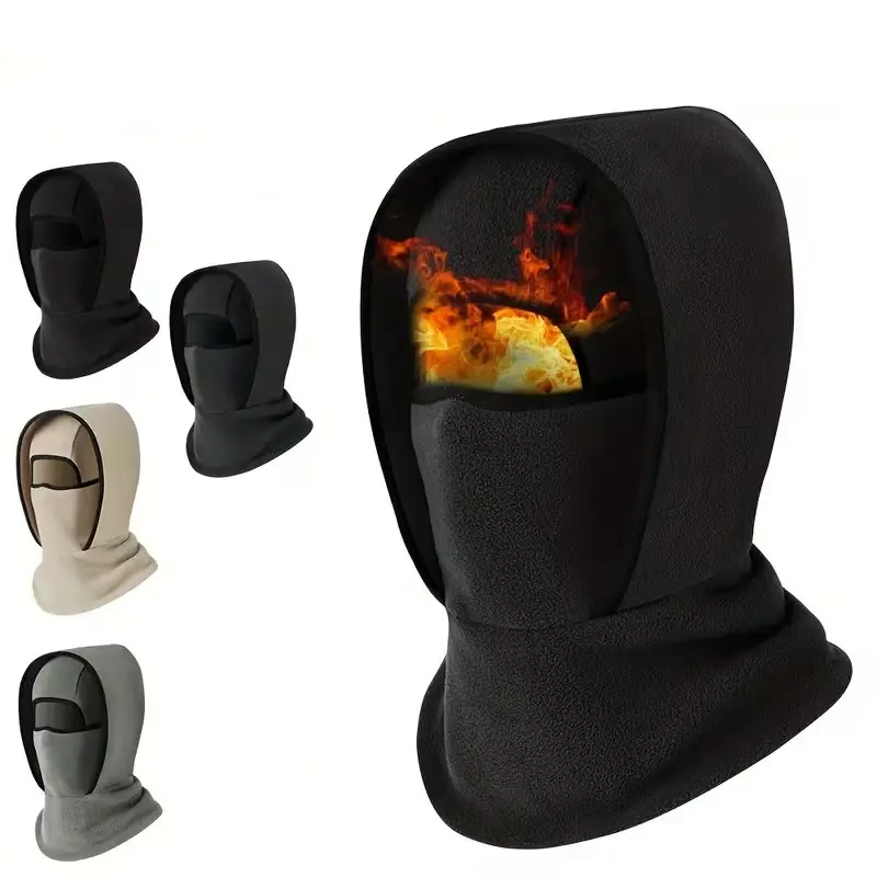 1pc Winter Multifunctional Thermal Hat - Integrated Balaclava Headwear, Neck Warmer & Face Mask, Windproof & Cold-Resistant, Stretch Fit, Machine Washable, Unisex For Skiing, Running, Outdoor Work, Winter Sports Gear