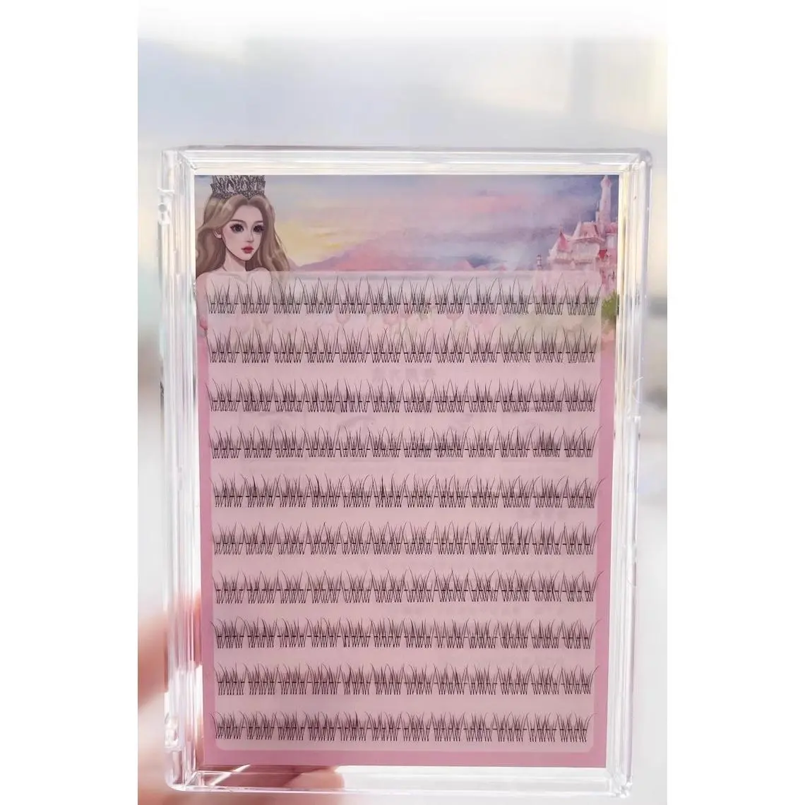 Self-Adhesive Synthetic Lash Clusters, Fluffy Lightweight Realistic Fish Tail False Eyelashes with Invisible Band, Segmented 8-11mm (No Glue Included), Makeup, Reusable