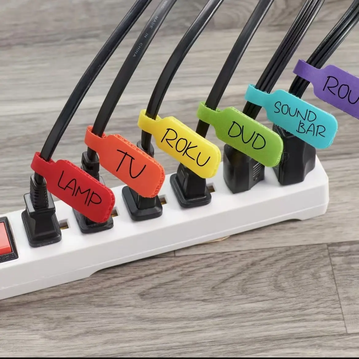 24/32pcs Colorful Self Adhesive Wire Labels, Network Cable Labels Stickers, Organize Cord Identification, Electrical Cables Management, Home Office Organizers
