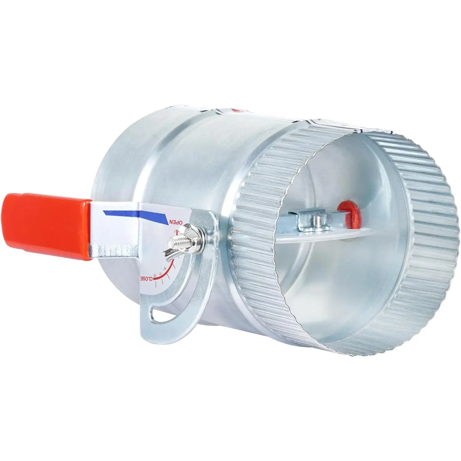 4 Inch Duct HVAC Backdraft Damper Galvanized Iron | Airflow Control for HVAC, Range Hoods, Fans, Pellet Stove Pipes, Dryer Vents, Adjustable Volume Damper with Sleeve (1 Pc)