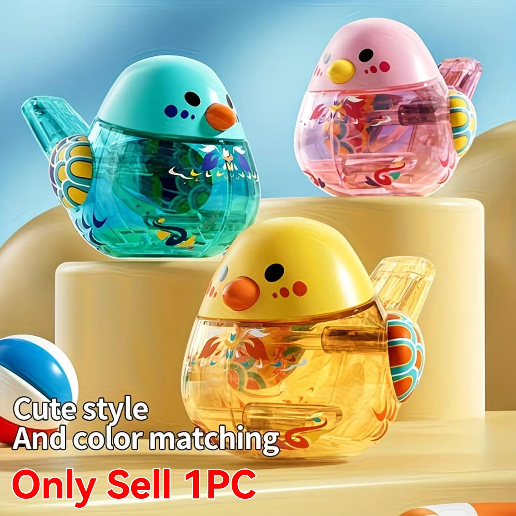 Cartoon Whistle with Hanging String, Small Horn for Blowing, Floating Ball Toy, Musical Instrument for Lung Capacity Exercise