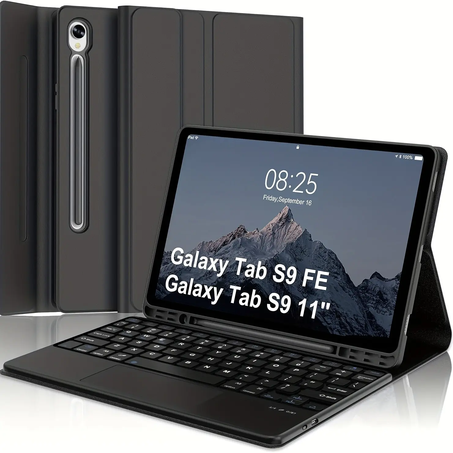 Tablet Keyboard Case with Screen Protector for Samsung Galaxy Tab S10 Fe/s9 Fe 5g, S Pen Holder, Rechargeable Wireless Bluetooth-compatible Keyboard, Smart Folio Cover, Portable Wireless Tablet Keyboard, Tech Gadgets, Accessories