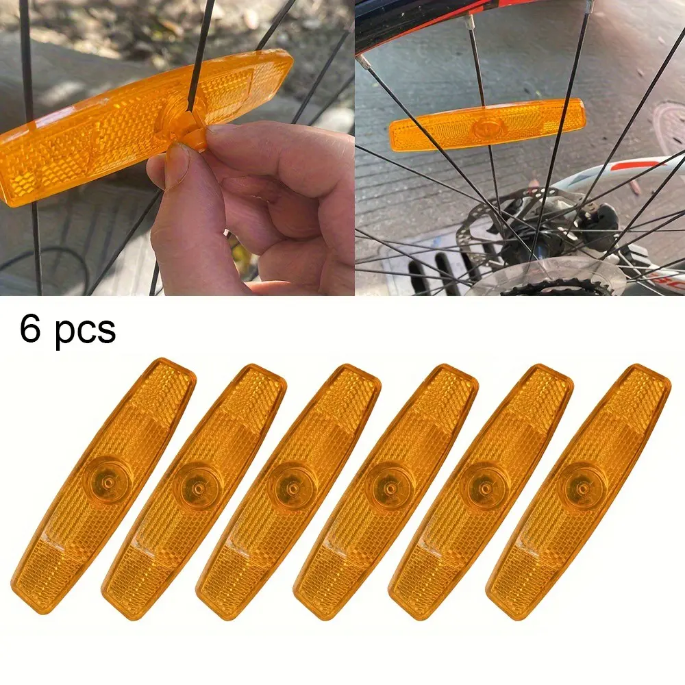 6pcs Bike Wheel Reflectors Bicycle Spoke Reflector Bicycle Safety Warning Reflector Road Bike Tire Reflectors Bike Accessories for Mountain Bike Decoration Night Riding