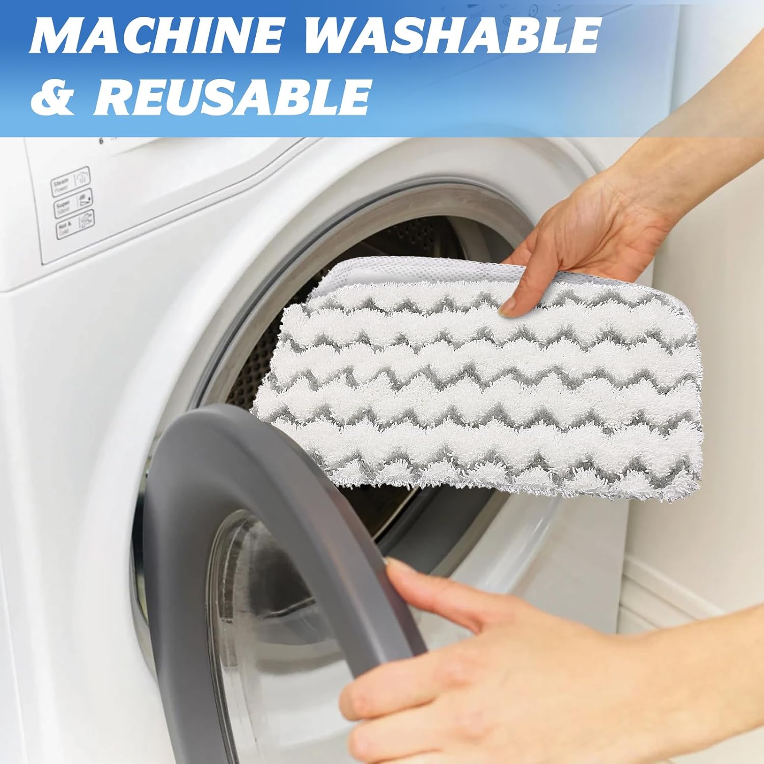 6 Pack Microfiber Steam Mop Pads Replacement for  Steam Mop S1000, S1000A, S1000C, S1000WM, and S1001C, Dirt Grip Cleaning Pads