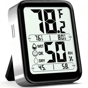 Room Thermometer Indoor Hygrometer Digital Temperature and Humidity Sensor Meter Humidity  with Max/Min Records - AAA  Included