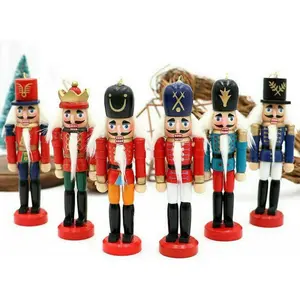 6/12 PCS Christmas Nutcracker Decorations, Wooden Soldier Puppet Ornaments, Holiday Collectibles, Perfect for Christmas Tree, Tabletop & Party Decor, No Battery Required, Ideal Gift with Box