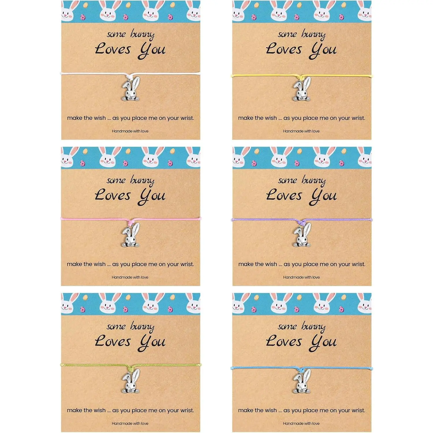 6 count / Ribbon/Bunny/Turtles/Paw Print Bracelets for Family |  Gifts for Teenagers,  to School for Classmate