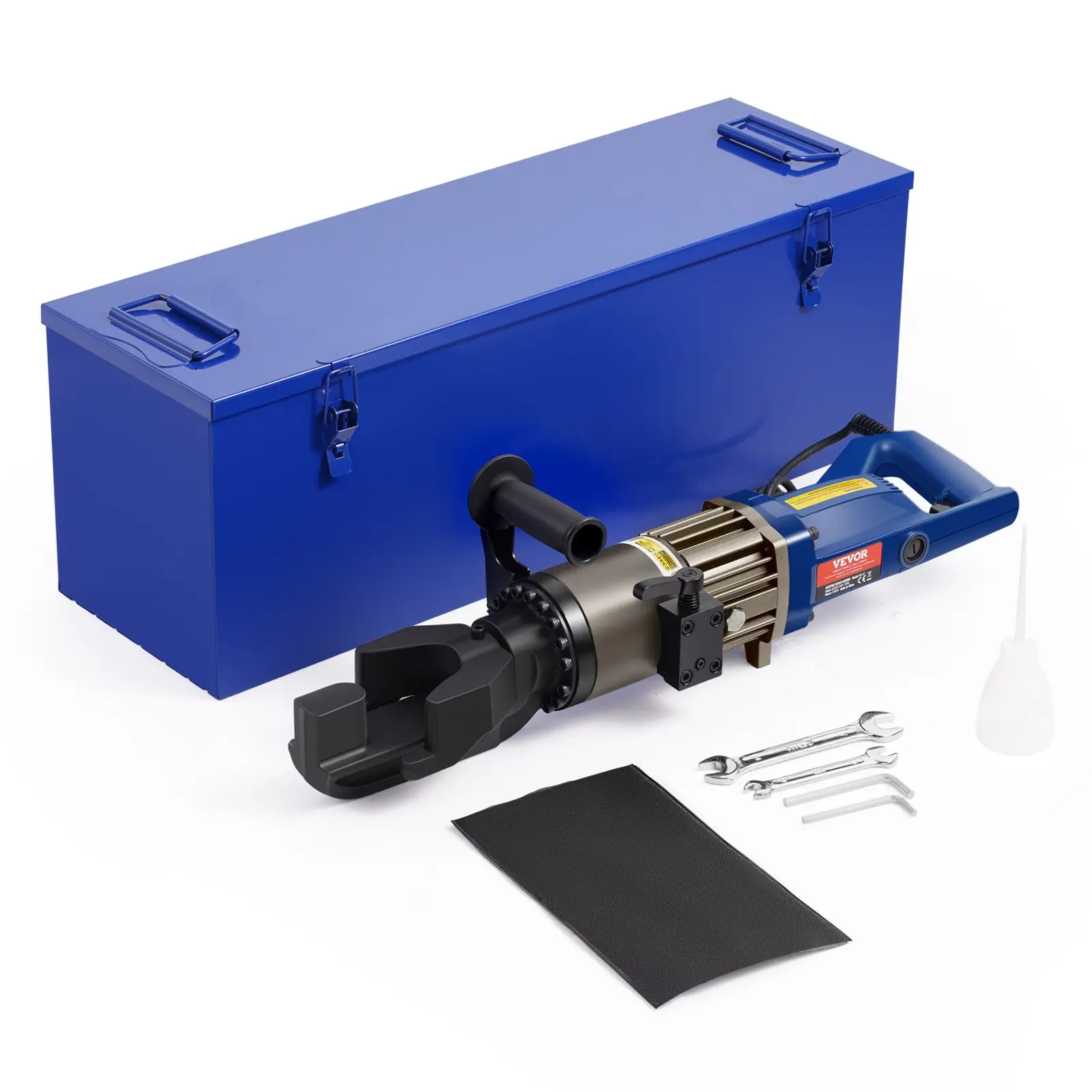 【Summerfinds】VEVOR Electric Hydraulic Rebar Bender, 1500W Portable Rebar Bending Machine, Bending up to 3/4 Inch #6 (6-20mm) within 4 Seconds, High Power Steel Rebar Bender w/ Tool Case Oil Can, Black Blue RN-22