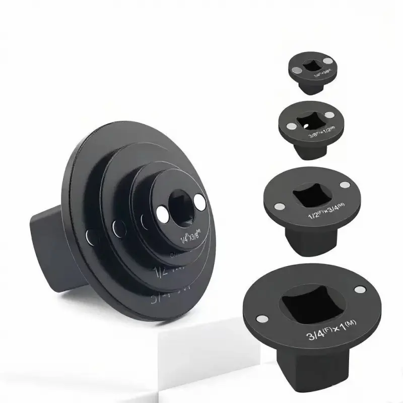 2026 Upgraded Durable Low Profile Impact Socket Adapter Set, 4PCS Stubby Drive Ratchet Adapters, Ratchet Extension, 1/4" to 3/8", 3/8" to 1/2", 1/2" to 3/4", 3/4" to 1", Compact Tools for Tight Spaces, Perfect Father's Day Gift