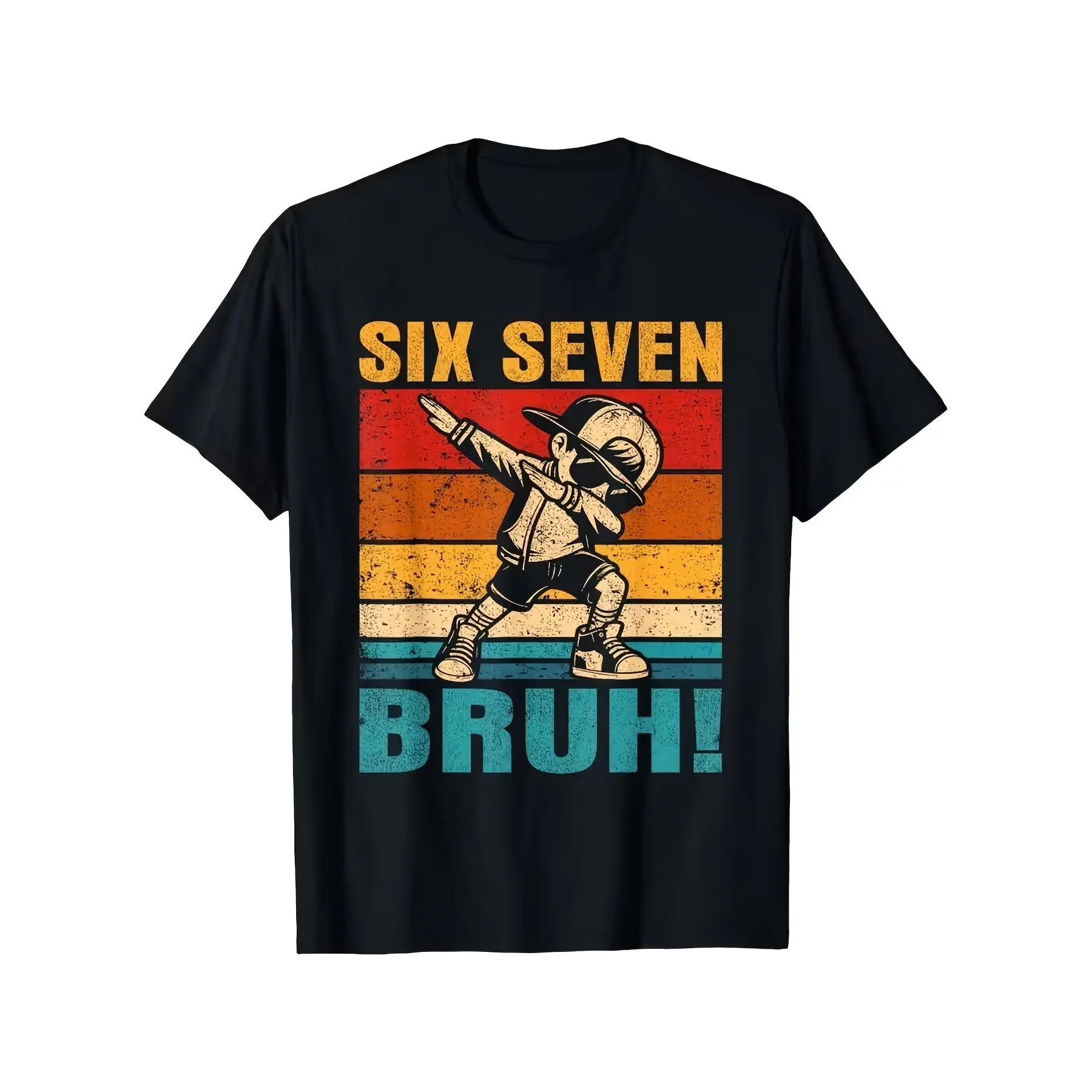 67 Bruh Meme Graphic Tee Unisex Cotton T-Shirt, Funny Internet Meme "Six Seven" Dab Dance Streetwear Crew Neck Short Sleeve, USA Shipped