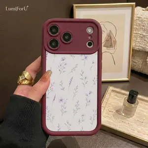 Pastel Purple Floral Watercolor Pattern Flexible TPU Phone Case - Full-Body Protection, Anti-Slip Drop-Proof, Raised Camera Guard, Daily Scratch Resistant Matching Cases, Gift, Funda para Phone, Cover for iPhone 12 13 14 15 16 16e 17 Air Pro Max Galaxy S2