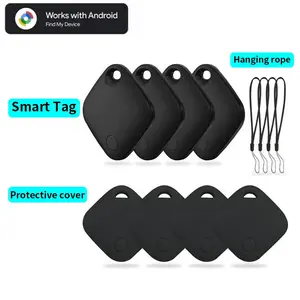4-Pack Smart Trackers, Mini Locator Compatible with Android Google Find My Device, Anti-Lost Alarm, Replaceable Battery, Key Finder Tracker