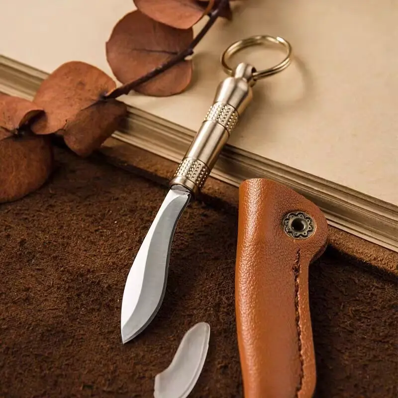 Multifunctional Brass Sharp Knife Toothpick Set, Outdoor Tool Keychain, Mini Knife Gift, Unboxing Tool, Portable Folding Knife, Multipurpose Tool, Portable Multipurpose Knives