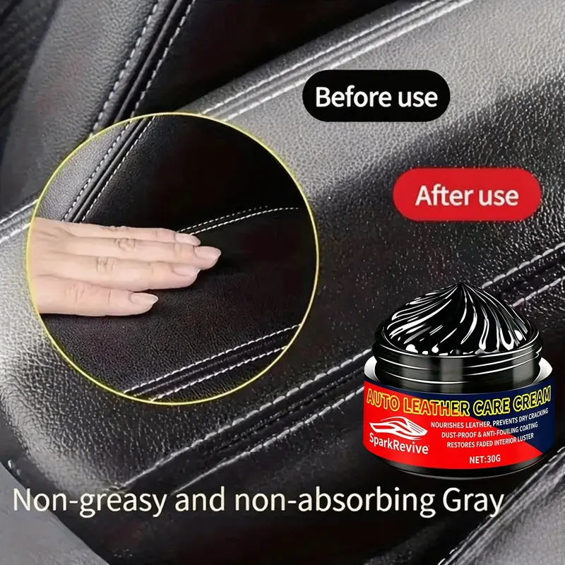 30g/100g/150g Multi-Capacity Leather Renew Care Paste, Nourish Car Seat Leather, Prevent Dry Cracking & Fading, Long-Lasting Interior Protection, Leather Restorer