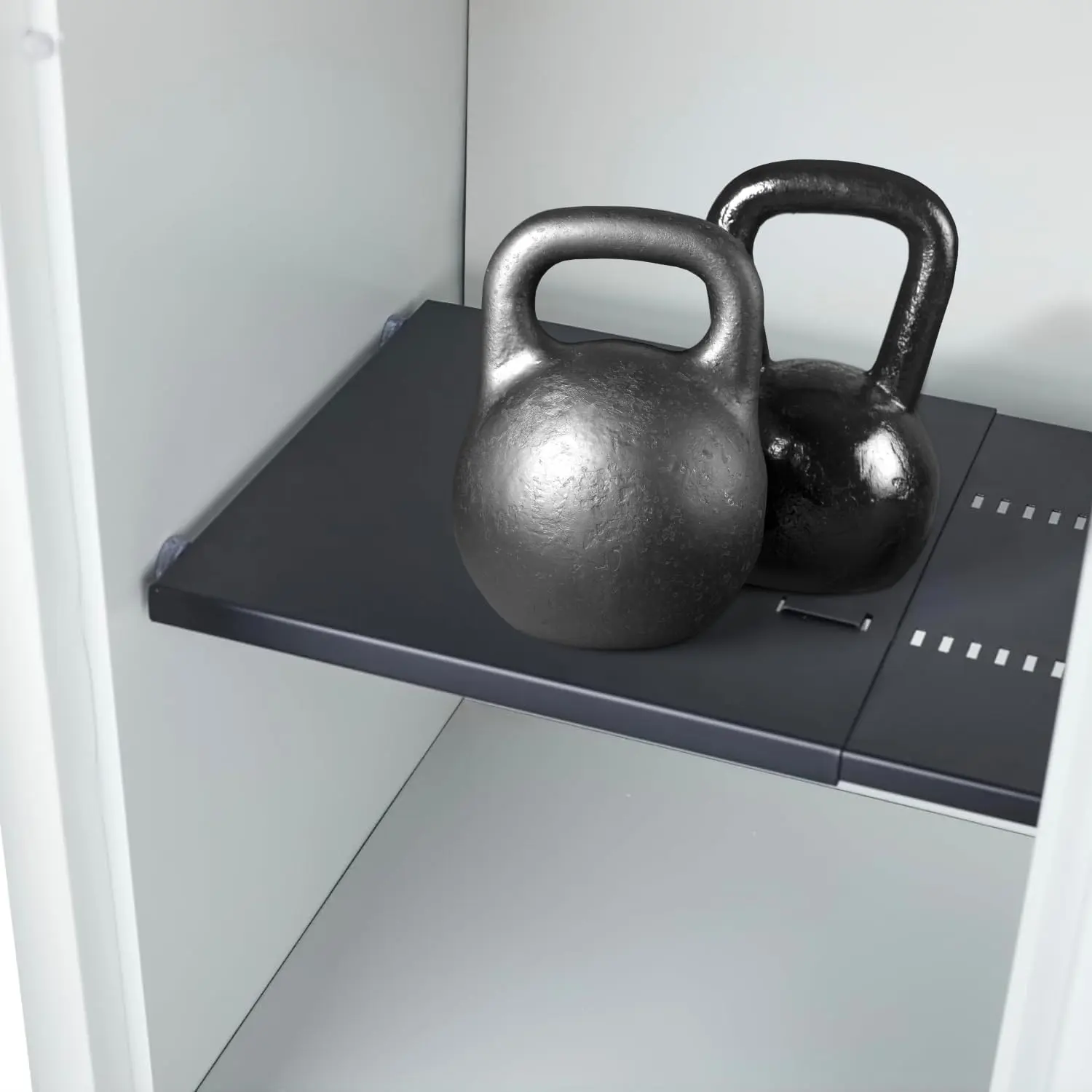 Metal Adjustable Locker Shelf | Heavy Duty -Coated Steel Locker Organizer for School & Gym (Matte Black)