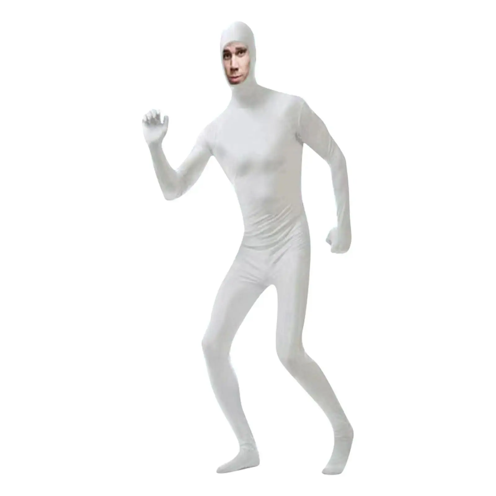 Invisible jumpsuit cosplay costume Halloween carnival bodysuit spandex stretch disappearing jumpsuit