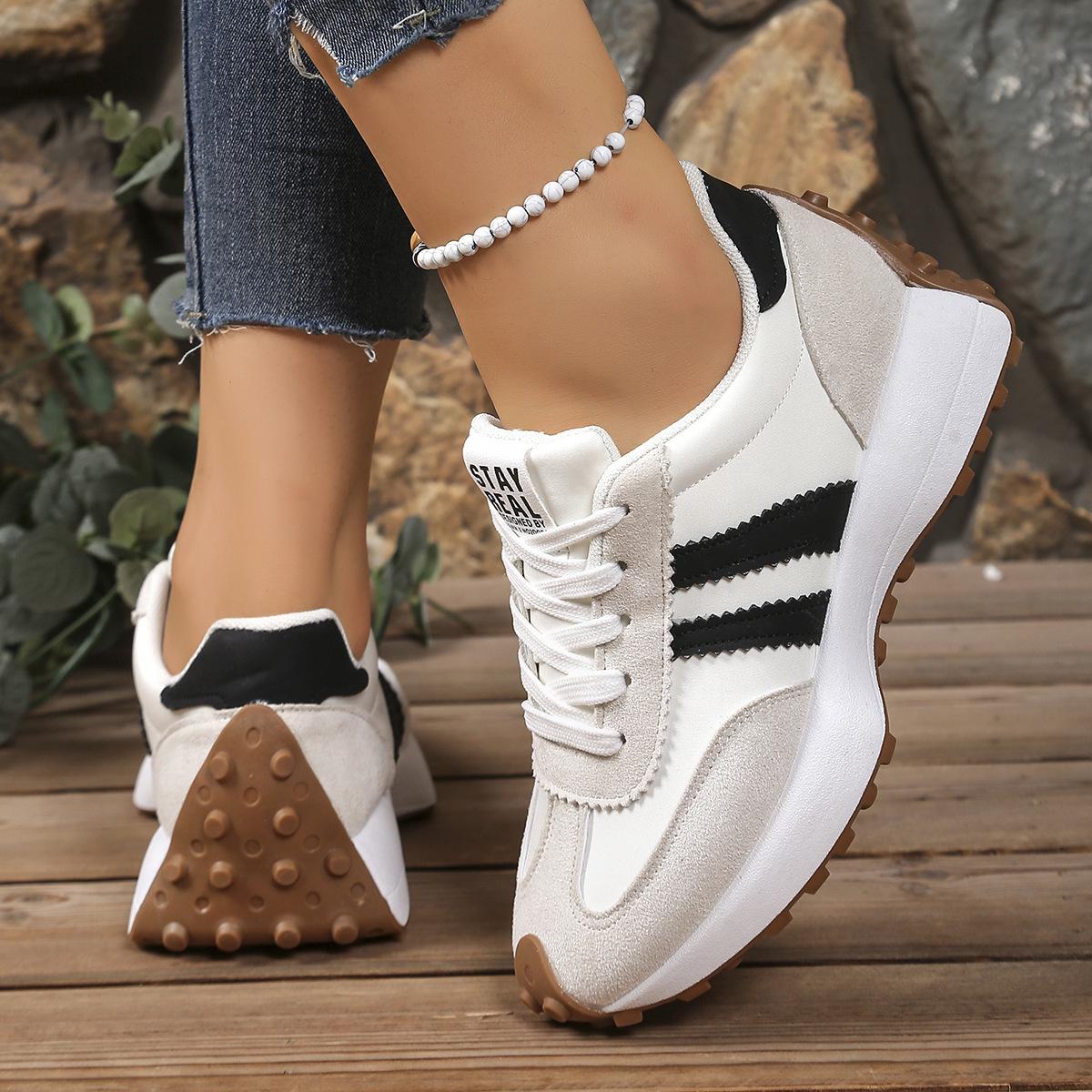 Trendy Women Platform Sneakers Thick Sole Lace Up Shoes for Height Boost Comfortable Lightweight Casual Trainers Ideal for Everyday Use Four Seasons Outdoor and Indoor Wear
