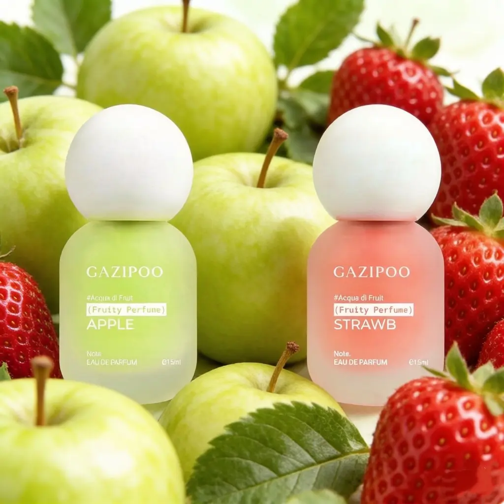 15ML Apple Perfume + 15ML Strawberry Perfume, Classic Perfume Duo, Frosted Glass Bottle, Elegant Fruit & Floral Scent, Fresh and Subtle, Floral Fruity