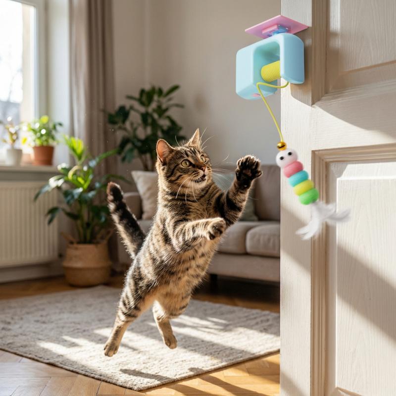 Automatic Cat Toy – Door Hanging Interactive Ball for Self Play & Energy Release