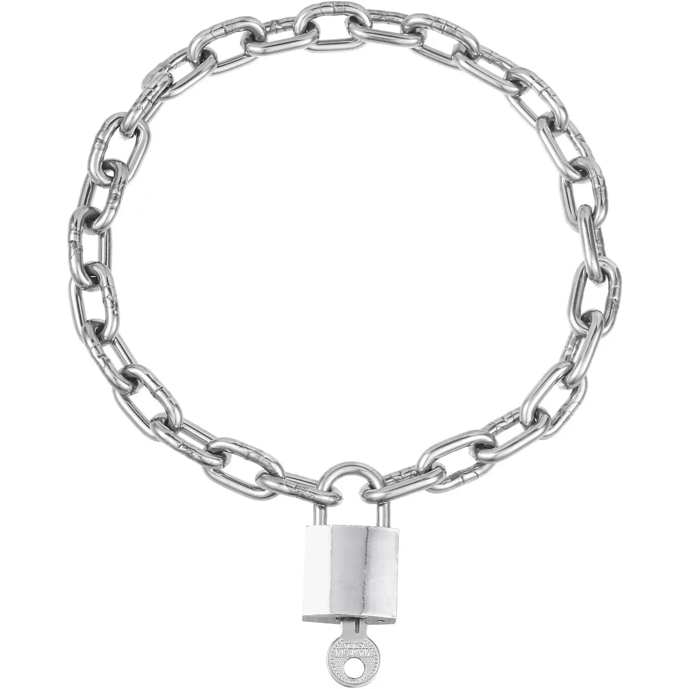 Heavy Chunky Stainless Steel Lock Necklace punk gothic Padlock Choker Chain for Men