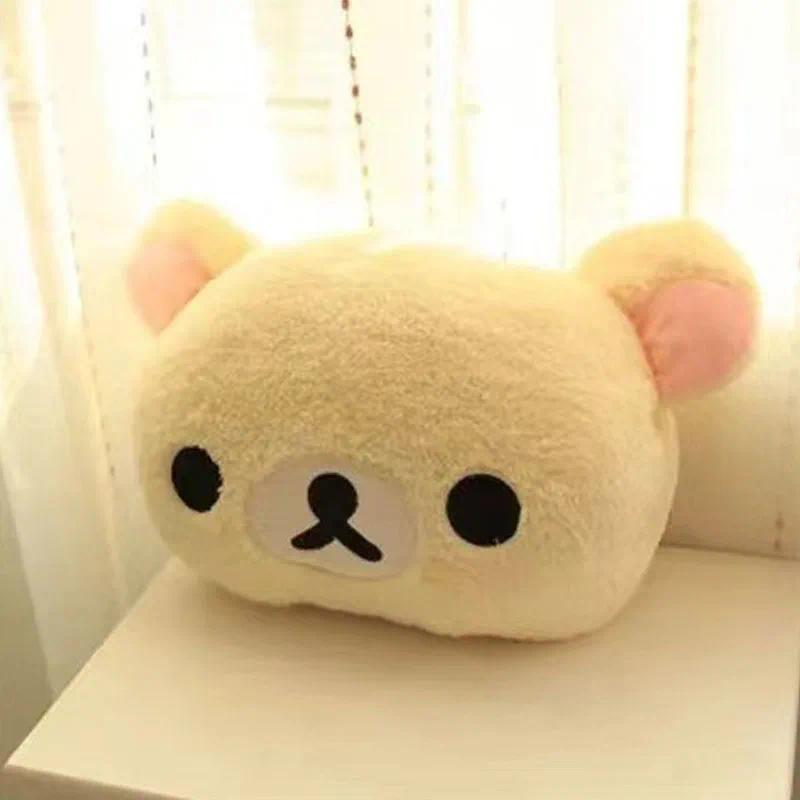 2026 New Cute Rilakkuma Plush Warm Hand Pillow Cartoon Bear Peluche Stuffed Toy Soft Cushion Christmas Birthday Gift