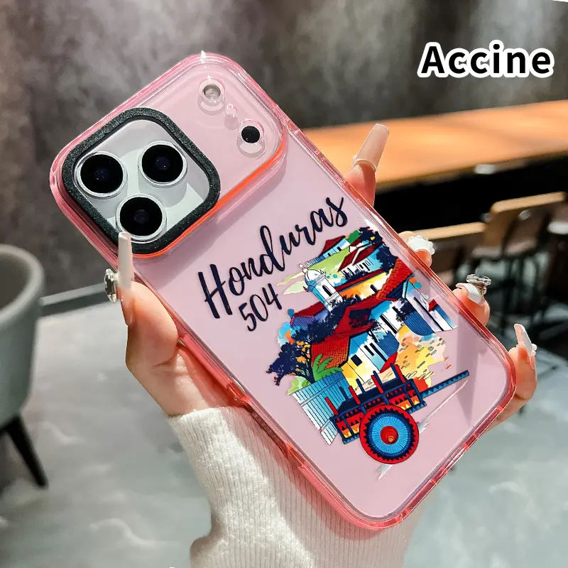 Compatible with iPhone 17 Pro Max 16 15 Plus Air 14 13 12 11 E Case Honduras Village Charm Pattern Four Corner Drop Resistant Electroplated Transparent TPU Soft Trendy Cover