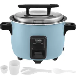 VEVOR Commercial Rice Cooker, 50-Cup Rice Cooker, 10.57 Qt/ 10 Liter Large Rice Cooker and Warmer with Nonstick Inner Pot, Fast Cooking and 24-Hour Keep Warm, with Rice Cup and Paddle, for Restaurant